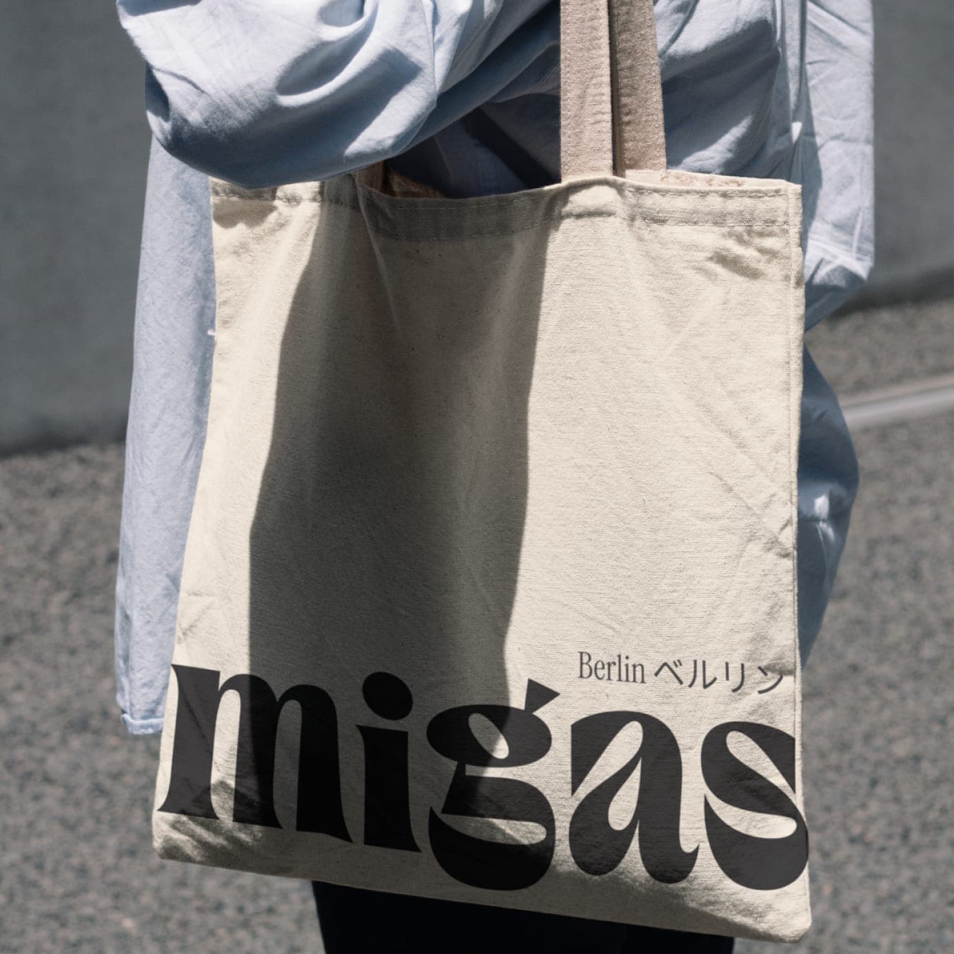 A Migas branded tote bag