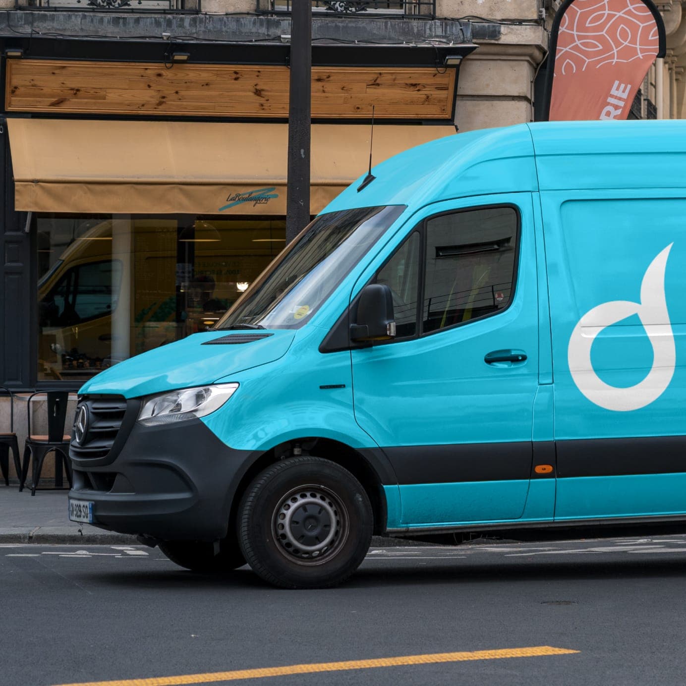 A drops branded van